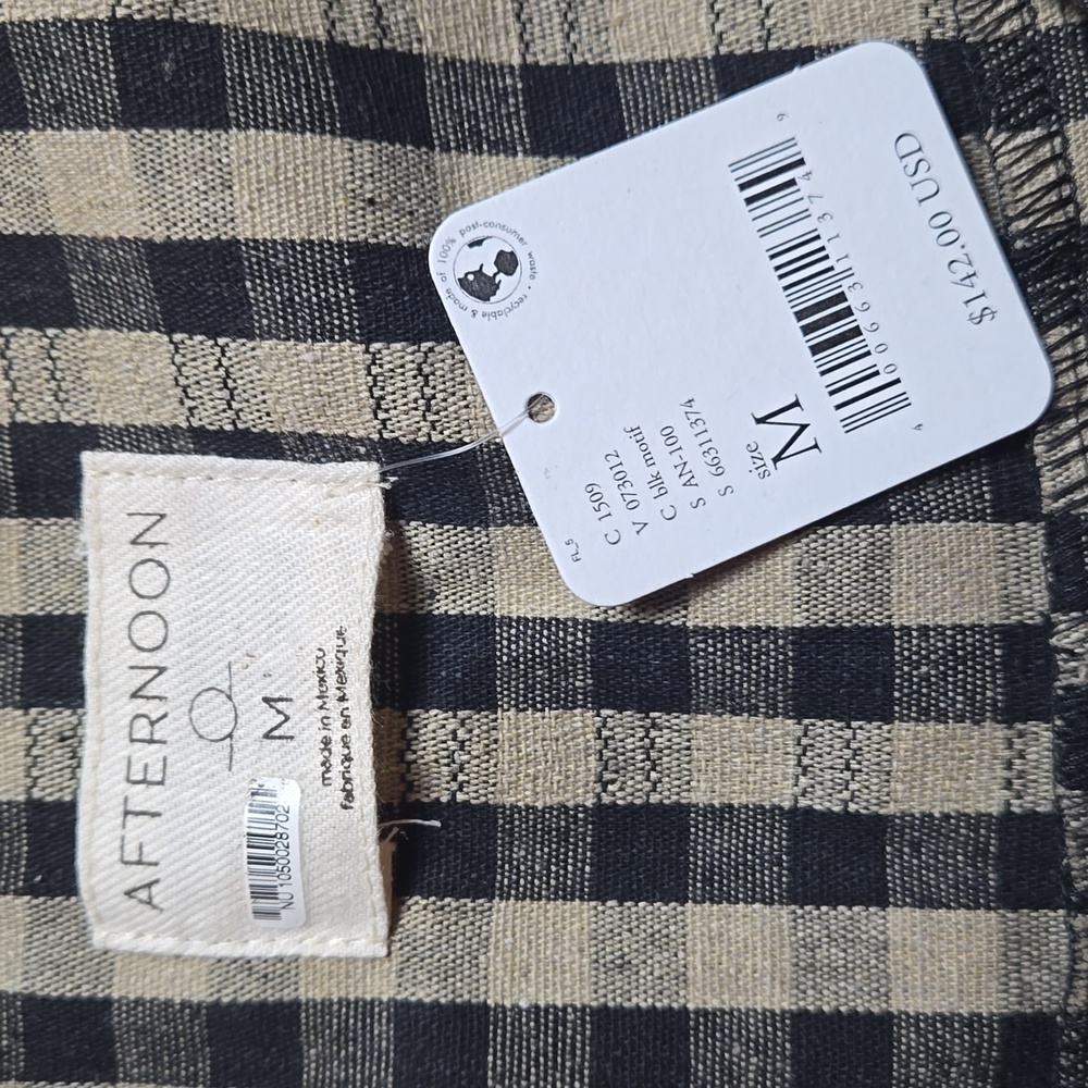 BN Free People Afternoon The Polly gingham plaid puff sleeve mini dress - Picture 6 of 7